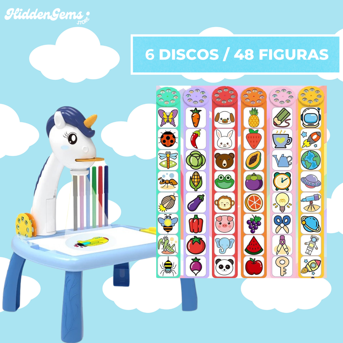 Kit ArteKids | Escritorio proyector + Rotuladores, cuaderno y pegatinas GRATIS