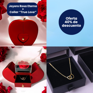 Collar "True Love" + Joyero Rosa Eterna Gratis